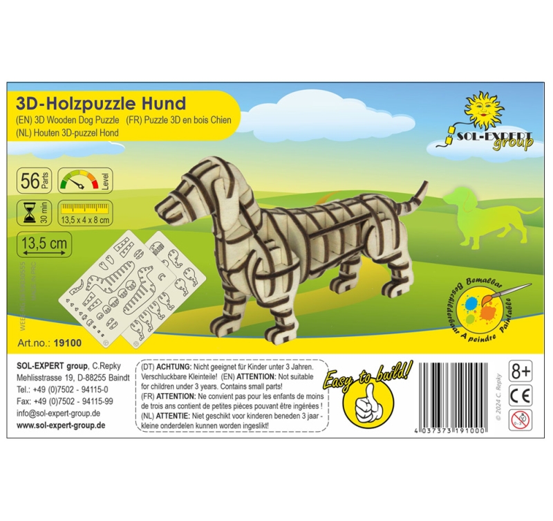 3D Holz Puzzle Hund