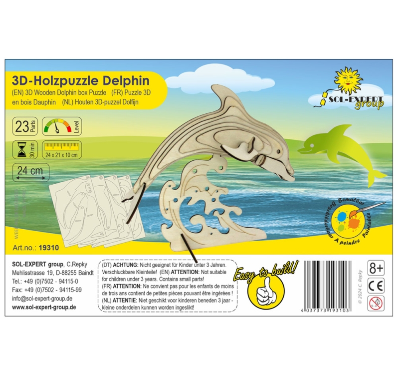 3D Holz Puzzle Delphin