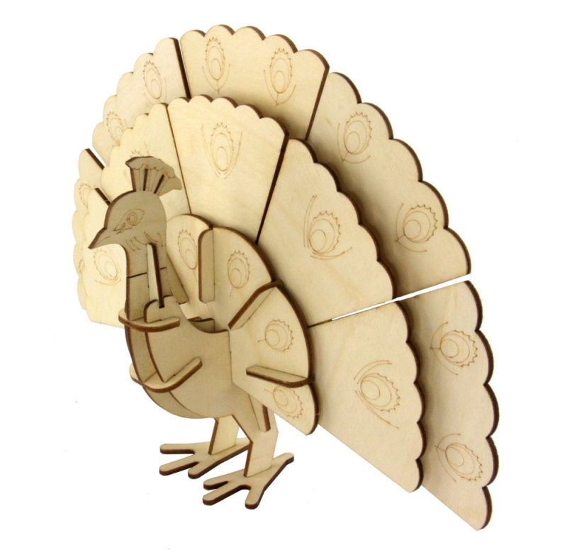 3D Holz Puzzle Pfau