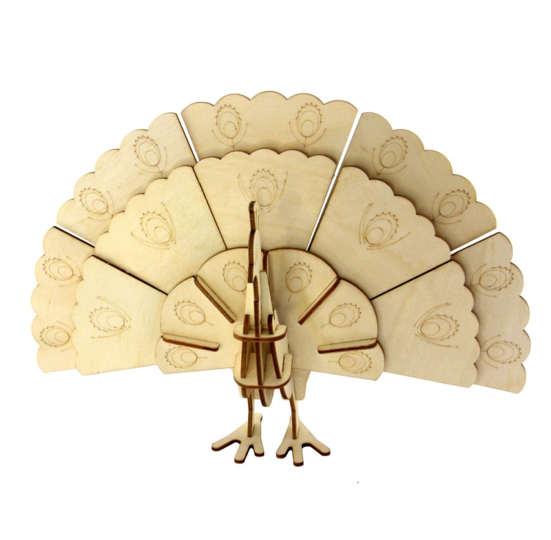 3D Holz Puzzle Pfau