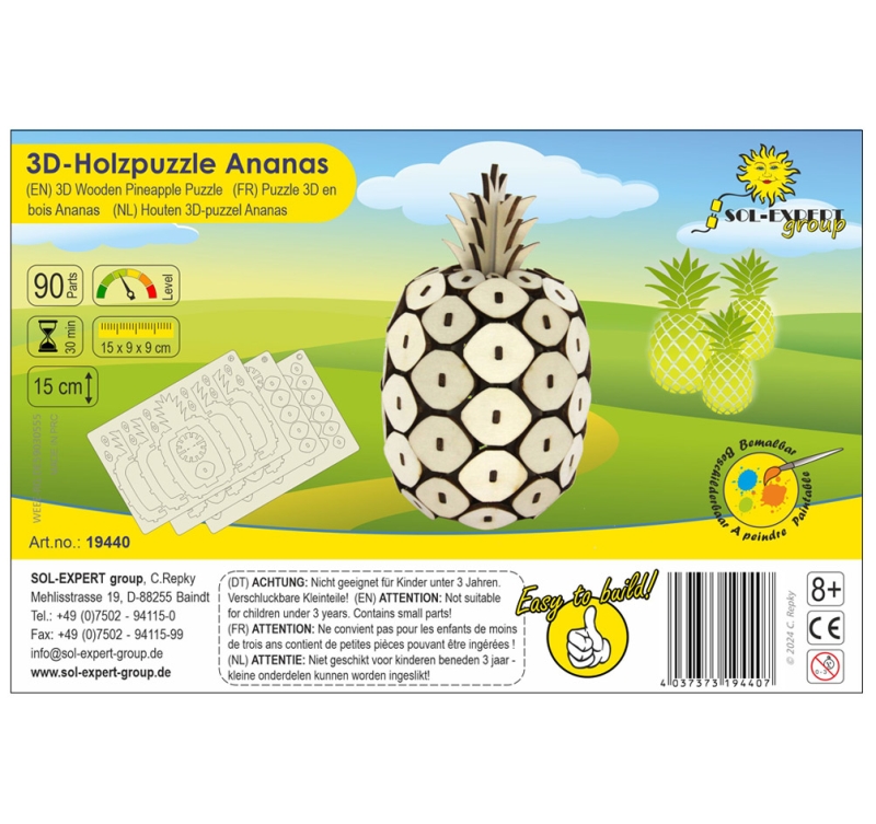 3D Holz Puzzle Ananas