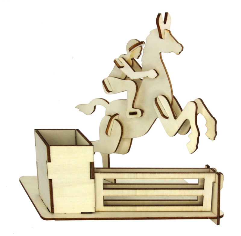 3D Holz Puzzle Springreiter