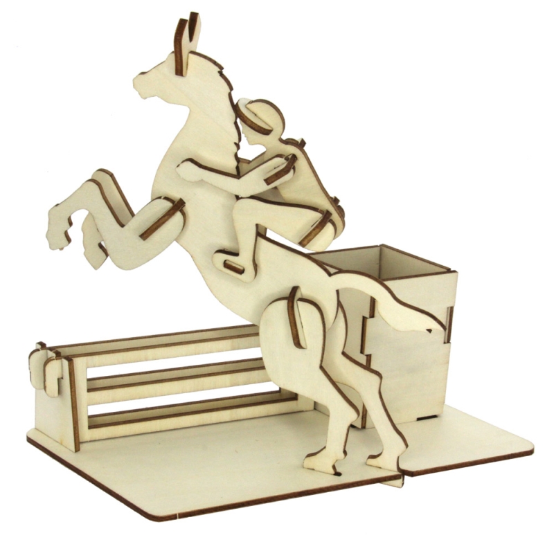 3D Holz Puzzle Springreiter