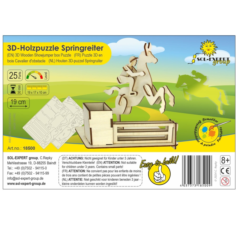 3D Holz Puzzle Springreiter