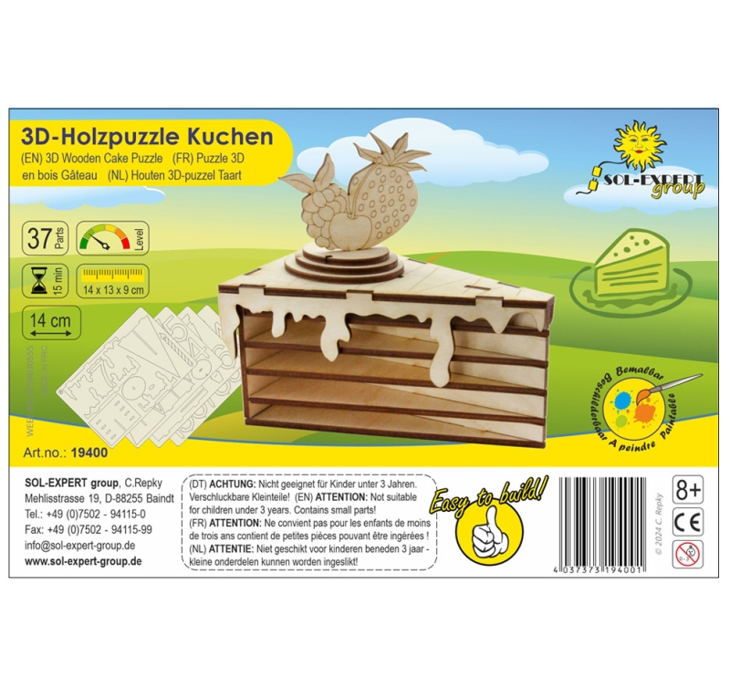 3D Holz Puzzle Kuchen