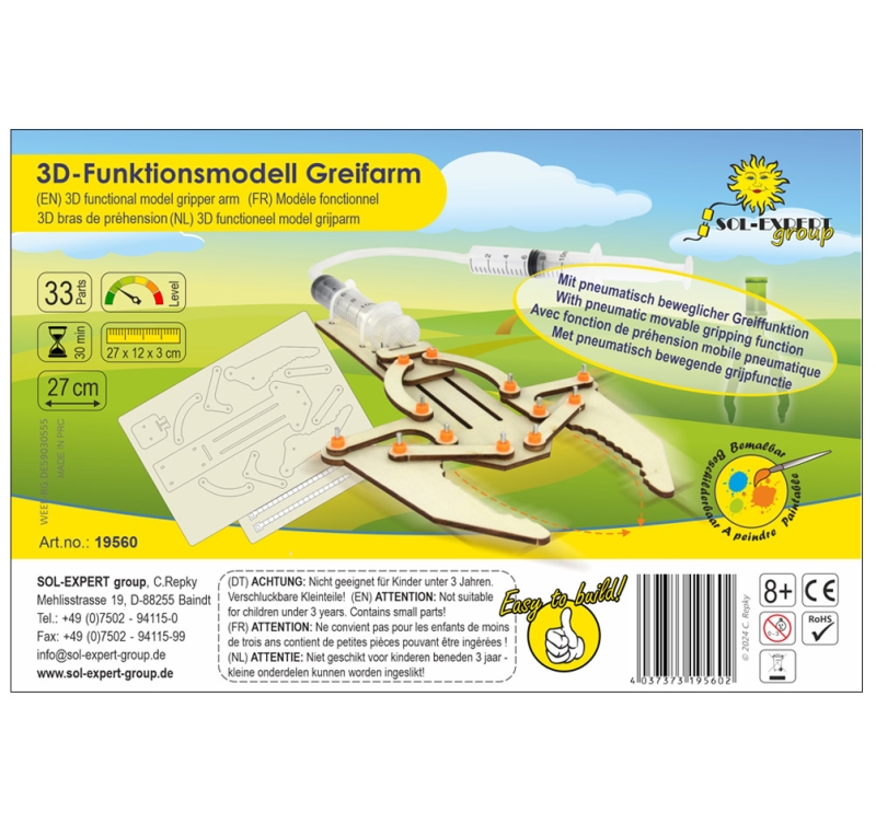 3D Holz Puzzle Funktionsmodell Greifarm