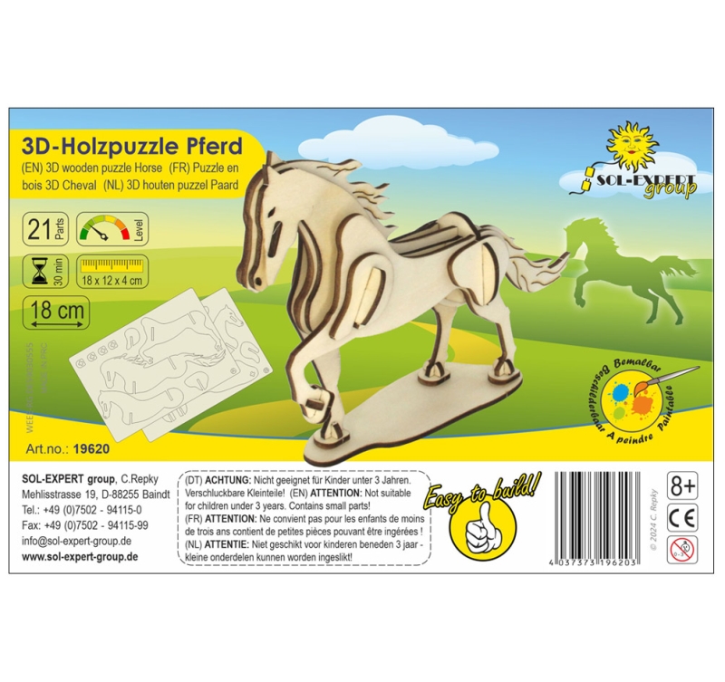 3D Holz Puzzle Pferd