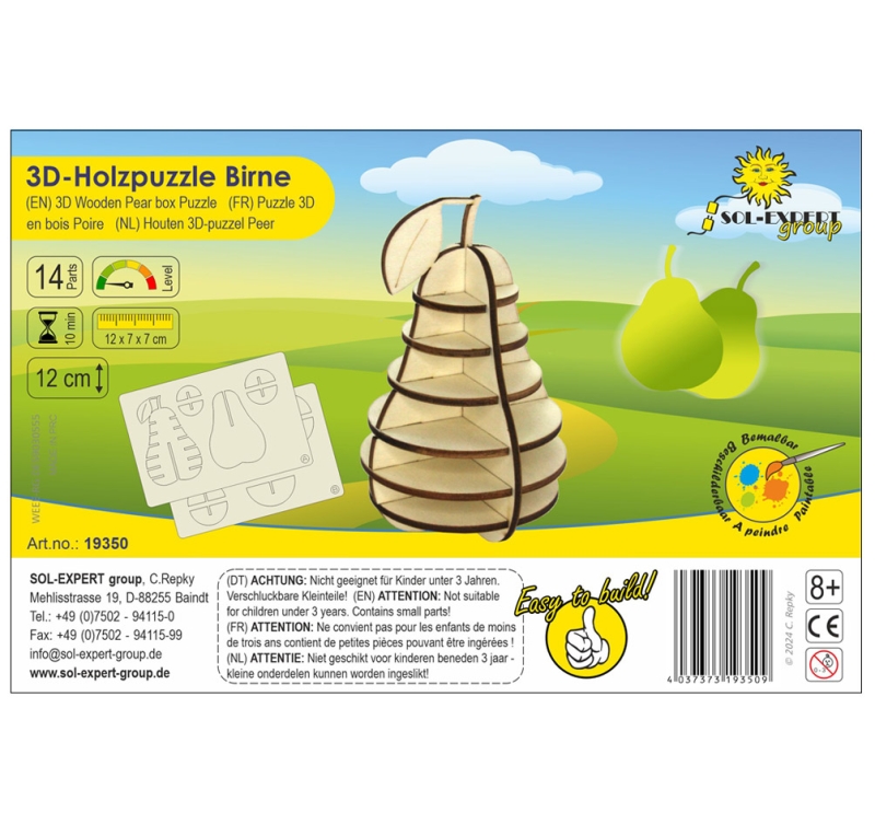 3D Holz Puzzle Birne