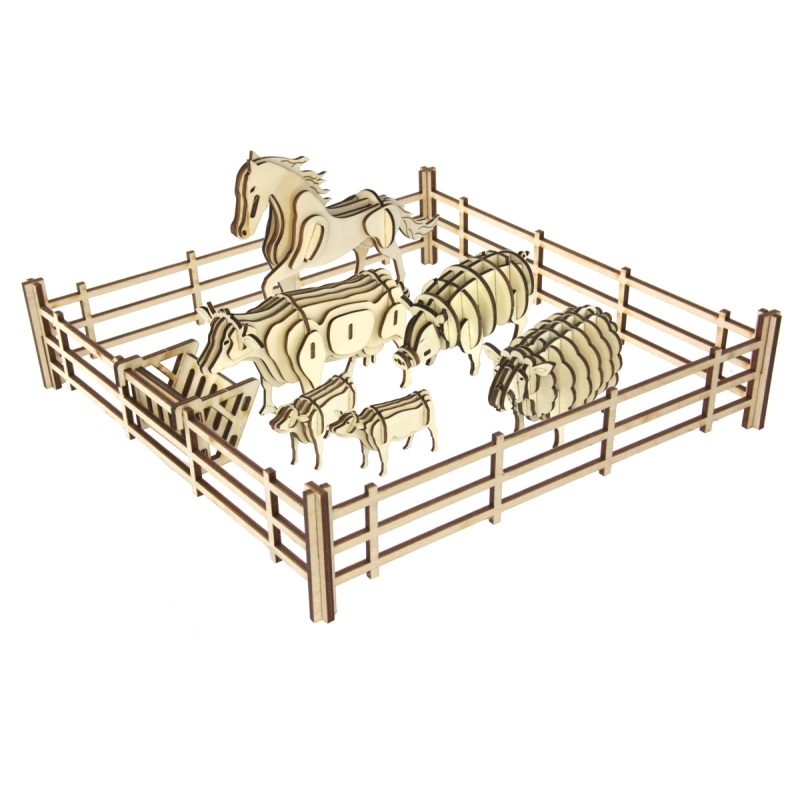 3D Holz Bausatz Farm-Set