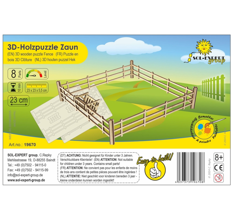 3D Holz Puzzle Zaun