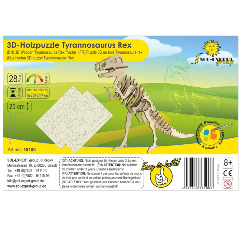 3D Holz Puzzle Tyrannosaurus Rex